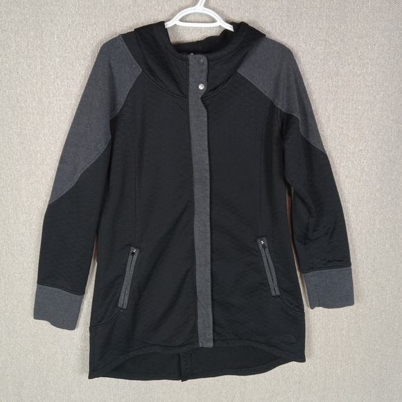 The North Face Jackets & Blazers - The North Face Recover Up Fleece Hooded Jacket Womens Large Black Gray Quilted
